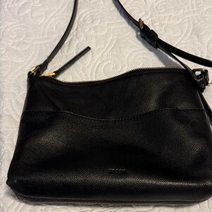 Fossil Black Leather Crossbody Bag